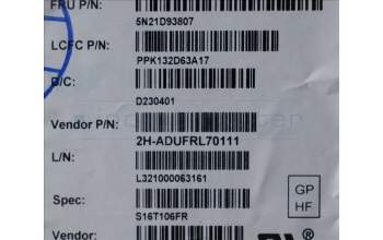 Lenovo 5N21D93807 NB_KYB CS22 NM TOP,BK-NBL,PMX,FRA