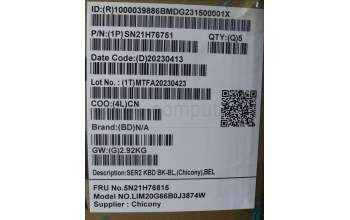 Lenovo 5N21H76815 NB_KYB SER2 KBD BK-BL,CHY,BEL