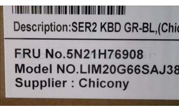 Lenovo 5N21H76908 NB_KYB SER2 KBD GR-BL,CHY,SLV