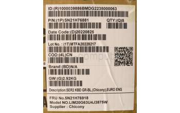Lenovo 5N21H76918 NB_KYB SER2 KBD GR-BL,CHY,EURO ENG