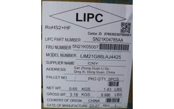 Lenovo 5N21K05054 NB_KYB CS23 NM TOP,BK-NBL,CHY,HBW