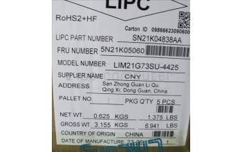 Lenovo 5N21K05060 NB_KYB CS23 NM TOP,BK-NBL,CHY,RUS