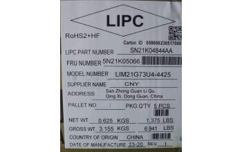 Lenovo 5N21K05066 NB_KYB CS23 NM TOP,BK-NBL,CHY,EURO ENG