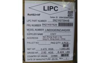 Lenovo 5N21K97629 NB_KYB SER2 KBD BK-BL,CHY,MAO