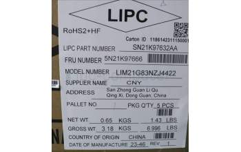 Lenovo 5N21K97666 NB_KYB CS22 NM TOP,BK-BL,CHY,MAO