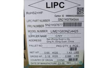 Lenovo 5N21K97677 NB_KYB CS23 NM TOP,BK-BL,CHY,MAO