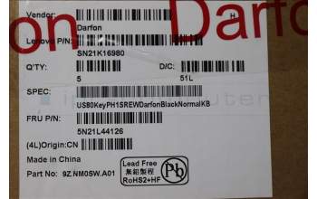 Lenovo 5N21L44126 NB_KYB US-PH1SREW-DF-BLK-NBLKB