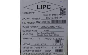 Lenovo 5N21M38480 NB_KYB 4C4TT50N-BK-CHY-NOR