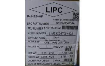 Lenovo 5N21M38492 NB_KYB 4C4TT50N-BK-CHY-TUR