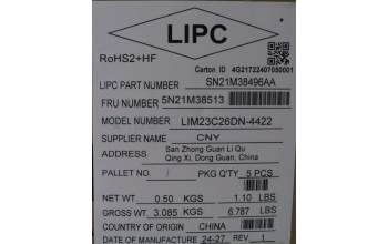 Lenovo 5N21M38513 NB_KYB 4C4TT50N-BK-CHY-NORDIC