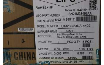 Lenovo 5N21M38517 NB_KYB 4C4TT50N-BK-CHY-UKR