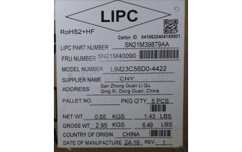 Lenovo 5N21M40090 NB_KYB 4C6TT50N-BK-CHY-GER