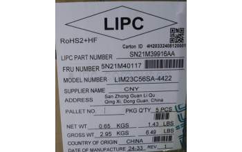 Lenovo 5N21M40117 Keyboard Internal, Slovenian, Black, Non-Backlight, w/Number, UK