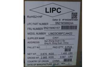 Lenovo 5N21M40157 NB_KYB 4C6TT50B-BK-CHY-058 FRA