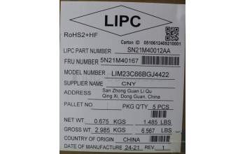 Lenovo 5N21M40167 NB_KYB 4C6TT50B-BK-CHY-BUL