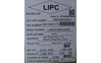 Lenovo 5N21M40173 NB_KYB 4C6TT50B-BK-CHY-FRA