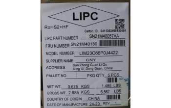 Lenovo 5N21M40189 NB_KYB 4C6TT50B-BK-CHY-POR