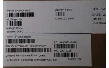 Lenovo 5N21Q49759 NB_KYB 5C6TT5SB-BK-LTN-EURO ENG