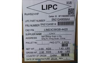 Lenovo 5N21Q49814 NB_KYB 5C6TT5SN-BK-CHY-UKE