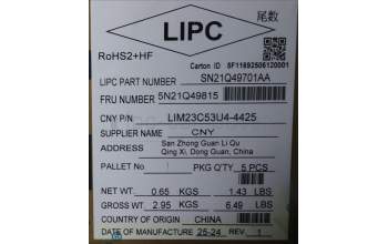 Lenovo 5N21Q49815 NB_KYB 5C6TT5SN-BK-CHY-EURO ENG