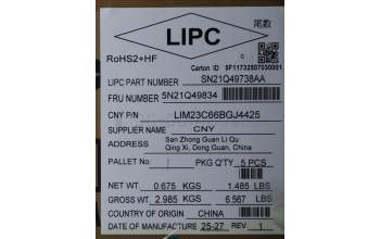 Lenovo 5N21Q49834 NB_KYB 5C6TT5SB-BK-CHY-BUL