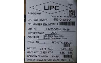 Lenovo 5N21Q49841 NB_KYB 5C6TT5SB-BK-CHY-HUN