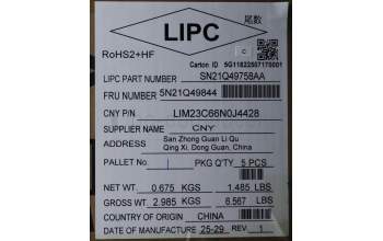 Lenovo 5N21Q49844 NB_KYB 5C6TT5SB-BK-CHY-NOR