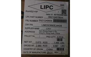 Lenovo 5N21Q49858 NB_KYB 5C6TT5SB-BK-CHY-EST