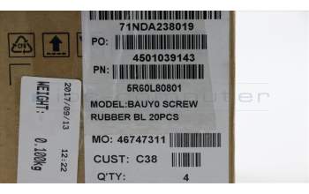 Lenovo RUBBER Screw Rubber C 80S9 Black 20PCS para Lenovo Yoga 510-14AST (80S9)