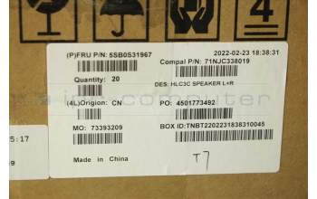 Lenovo 5SB0S31967 Speaker C 82UD L+R