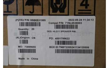 Lenovo 5SB0S31985 SPEAKERINT Speaker C 82SA R&L