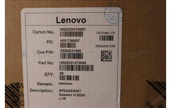 Lenovo 5SB0S31990 Speaker H 82SK L+R