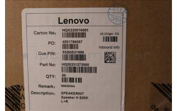 Lenovo 5SB0S31990 SPEAKERINT Speaker H 82SK L+R