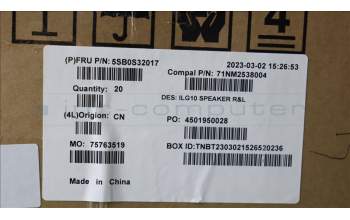 Lenovo 5SB0S32017 SPEAKERINT Speaker R&L C 82XV