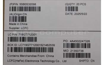Lenovo 5SB0S32098 SPEAKERINT SPEAKERINT L 83KY R+L