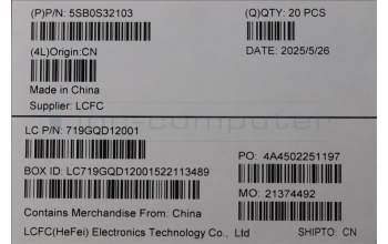 Lenovo 5SB0S32103 SPEAKERINT Speaker L 83LU