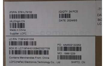 Lenovo 5T61L79152 TOUCHPAD CS23 TMS-1,FP,JYT