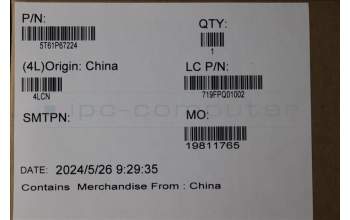 Lenovo 5T61P67224 TOUCHPAD CS21_3+2bCP,GLM,BK,NONFC,CHY,SY