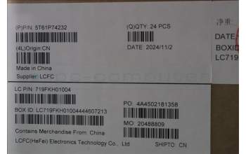 Lenovo 5T61P74232 TOUCHPAD CS21 CP,MLR,BK,NONFC,CHY,EL