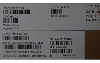 Lenovo 5T61P74261 TOUCHPAD CS25_CP,GLMLR,BK,NFC,TRI,SY