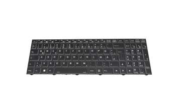 60-80-NJ503-19A-1 teclado original Clevo DE (alemán) negro/blanco/negro con retroiluminacion (retroiluminación blanca)