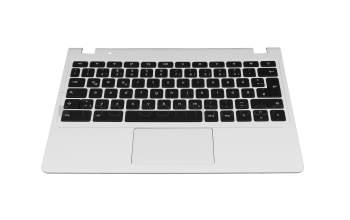 60.MKEN7.003 teclado incl. topcase original Acer DE (alemán) negro/blanco