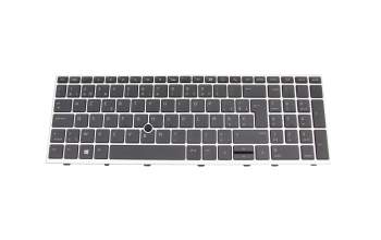 6037B0136415 teclado original IEC BE (belga) negro/plateado con retroiluminacion y mouse-stick