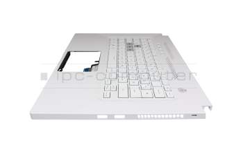 6037B0211313 teclado incl. topcase original Asus DE (alemán) blanco/blanco con retroiluminacion
