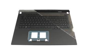 6037B0232413 teclado incl. topcase original Asus DE (alemán) negro/negro/transparente/gris con retroiluminacion