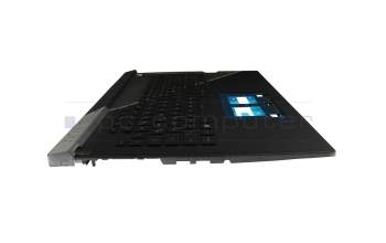 6037B0232413 teclado incl. topcase original Asus DE (alemán) negro/negro/transparente/gris con retroiluminacion