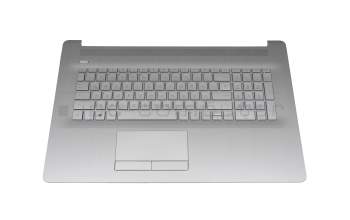 6070B1714503 teclado incl. topcase original HP DE (alemán) plateado/plateado con retroiluminacion