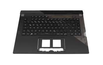 6070B1886121 teclado incl. topcase original Asus DE (alemán) negro/negro/transparente/gris con retroiluminacion