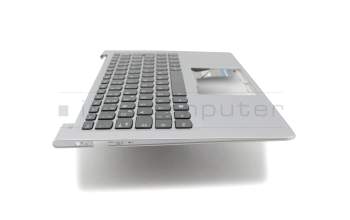 631020101540B teclado incl. topcase original Lenovo DE (alemán) negro/plateado con retroiluminacion