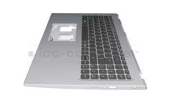 6B.A1DN2.014 teclado incl. topcase original Acer DE (alemán) negro/plateado con retroiluminacion